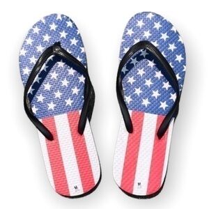 Red white and blue  flip-flops/sandals